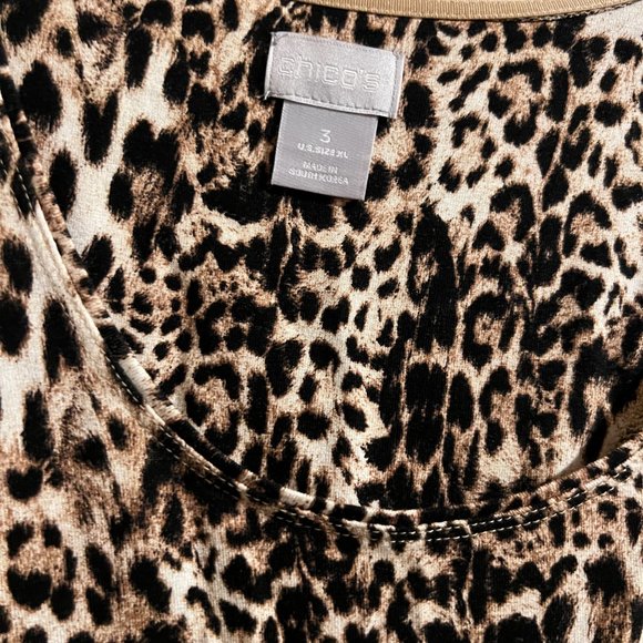 Chico's TOUCH OF COOL Animal-Print Layering Tee Size 3 (XL) (16) - Picture 3 of 7